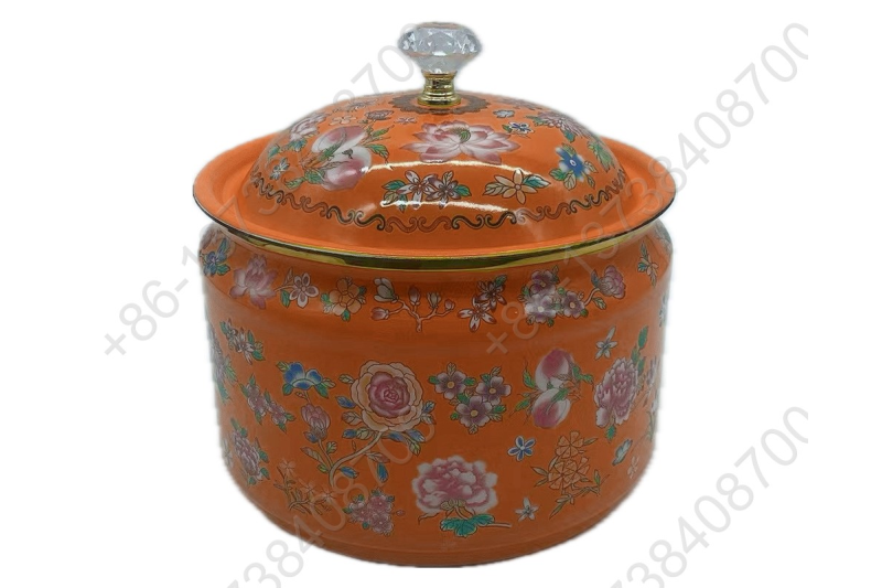 2.6L Luxury Arabic Colorful Enamel Candy Jar Candy Can With Decals And Golden Rim And Crystal Knob