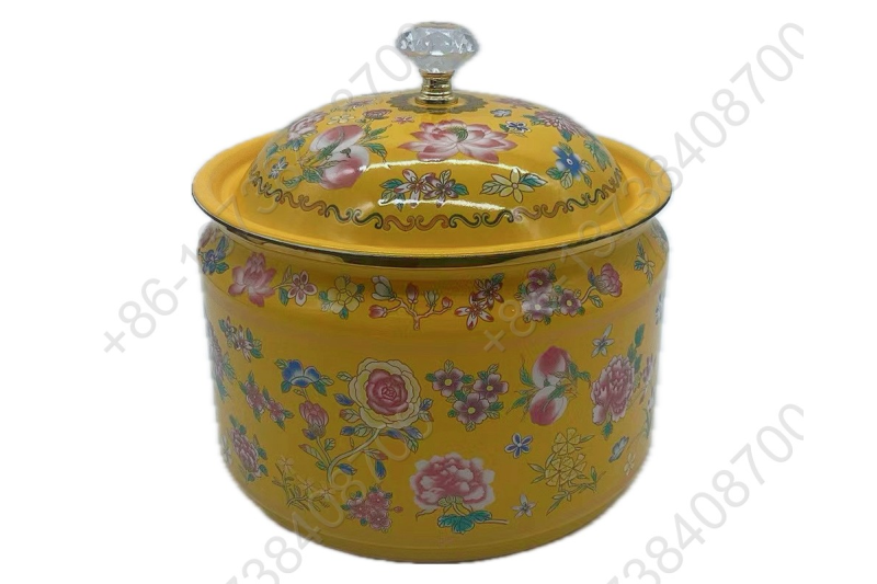 2.6L Luxury Arabic Colorful Enamel Candy Jar Candy Can With Decals And Golden Rim And Crystal Knob